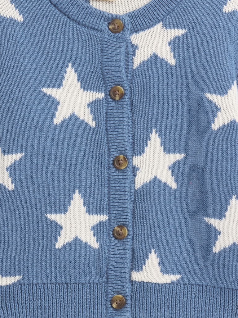 Baby Print Crewneck Cardigan