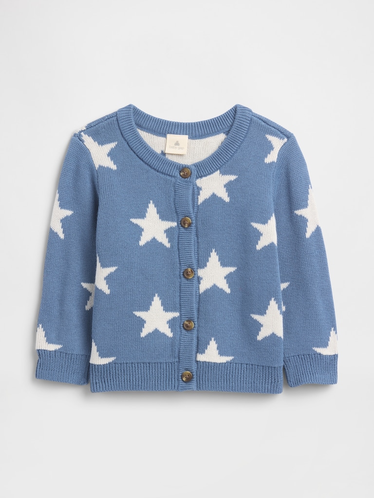 Baby Print Crewneck Cardigan