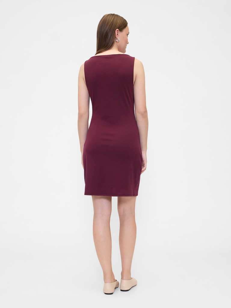 Modern Ribbed Boatneck Mini Dress