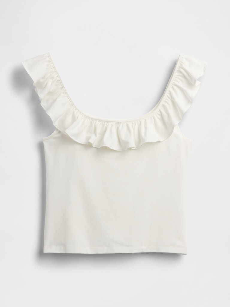 Modern Ruffle Crop Tank Top