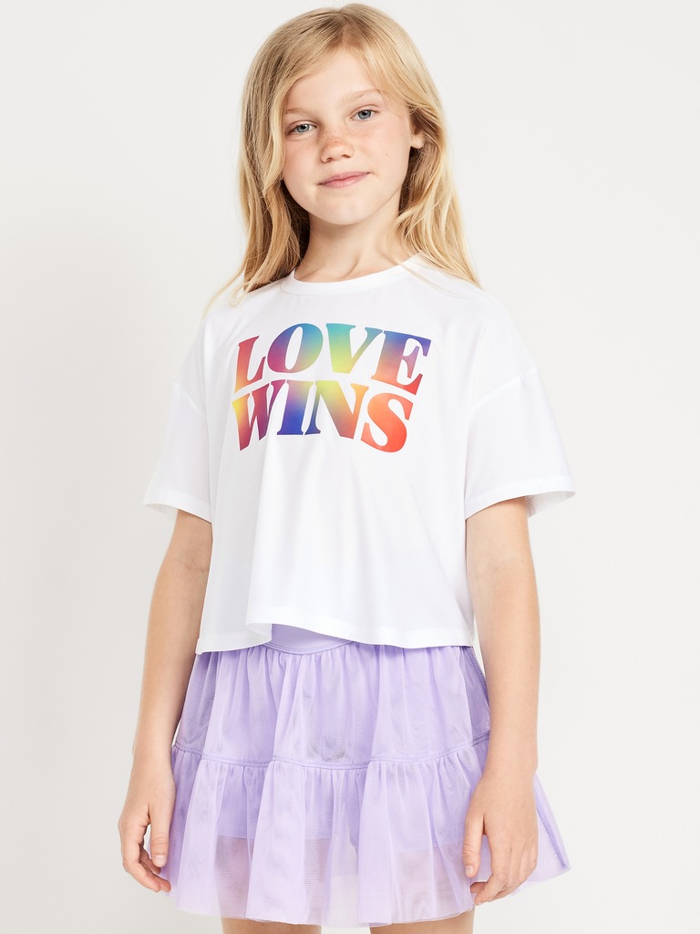CloudMotion Cropped Performance T-Shirt for Girls