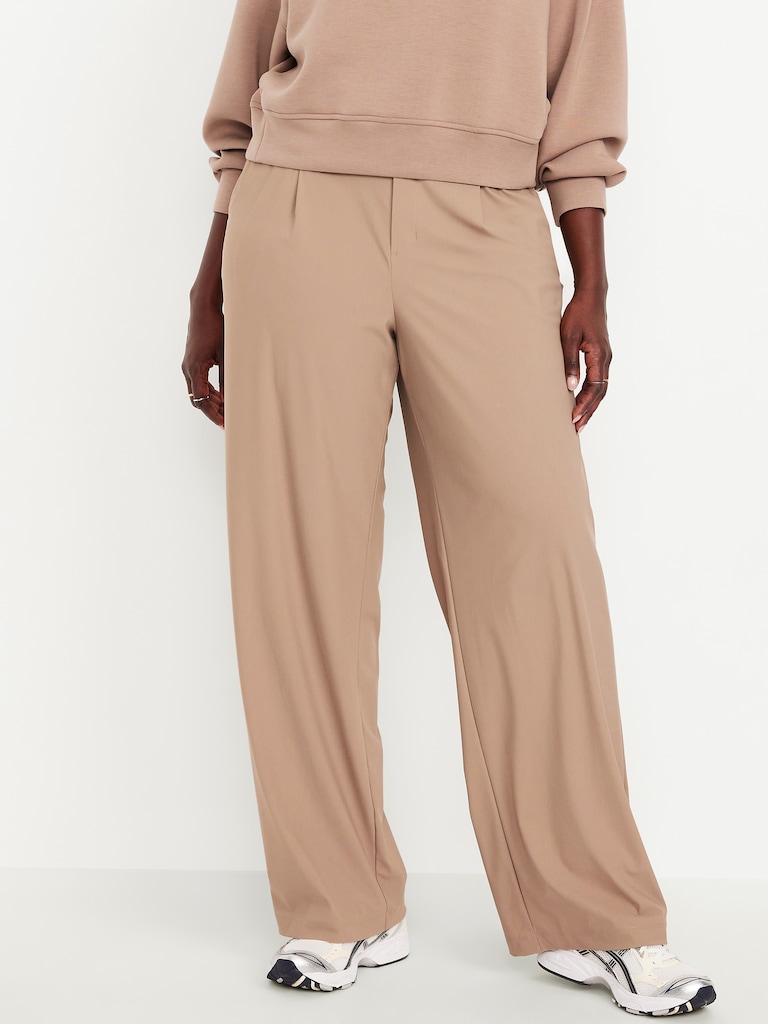 High-Waisted SleekTech Trouser Pants