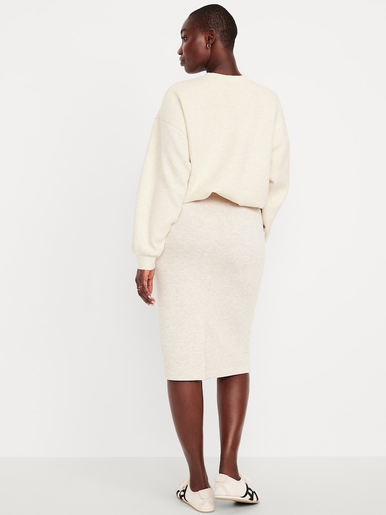 Extra High-Waisted Bounce Fleece Midi Skirt