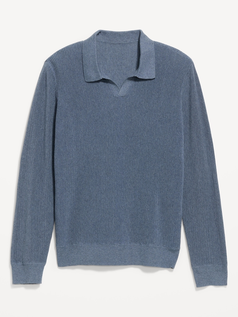 Long-Sleeve Sweater-Knit Polo
