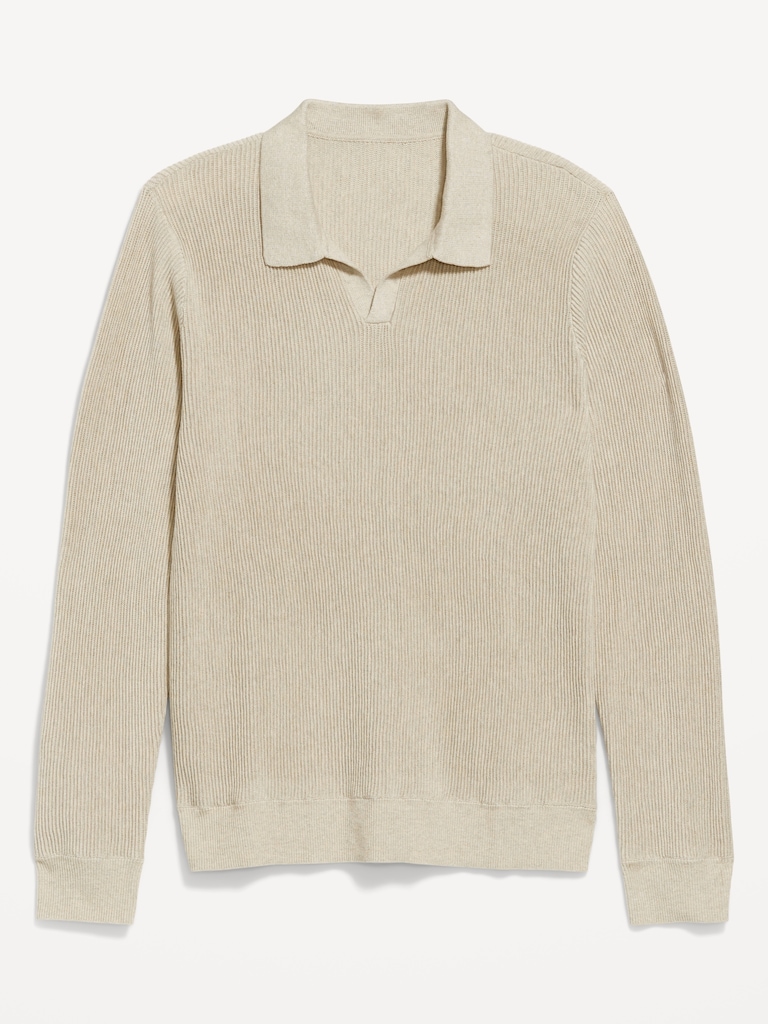 Long-Sleeve Sweater-Knit Polo