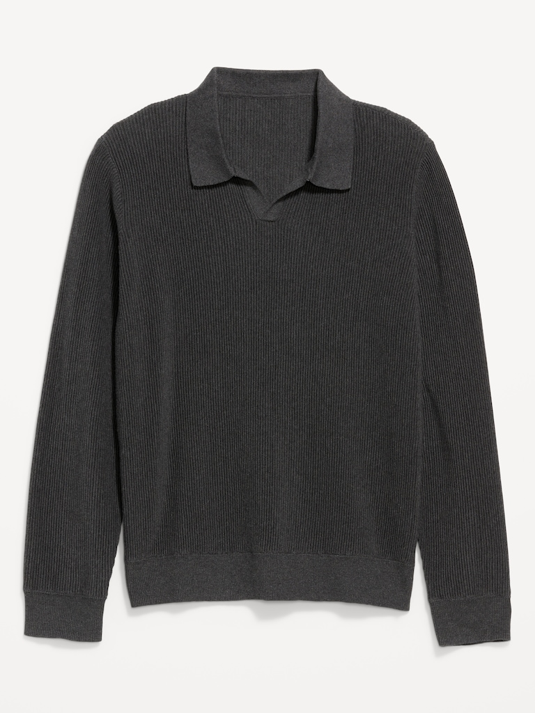 Long-Sleeve Sweater-Knit Polo