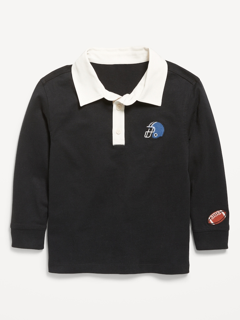 Oversized Long-Sleeve Rugby Shirt for Toddler Boys