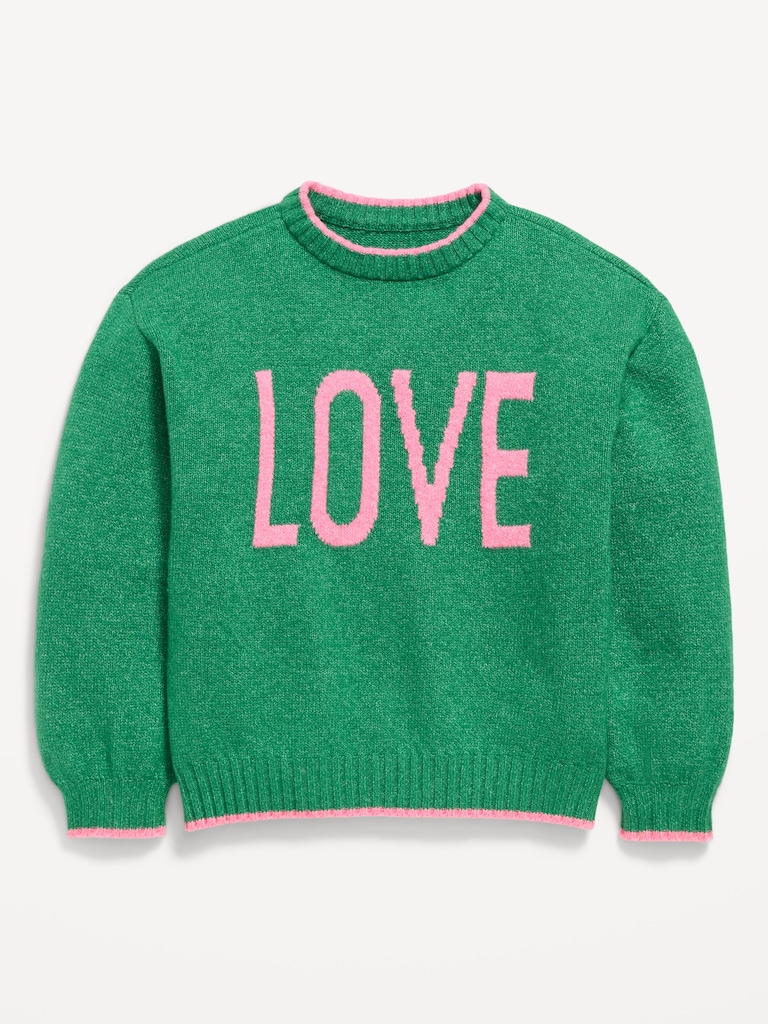 Oversized Crew-Neck Sweater for Girls