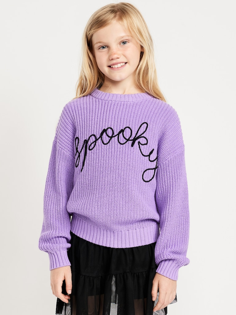 Oversized Crew-Neck Sweater for Girls