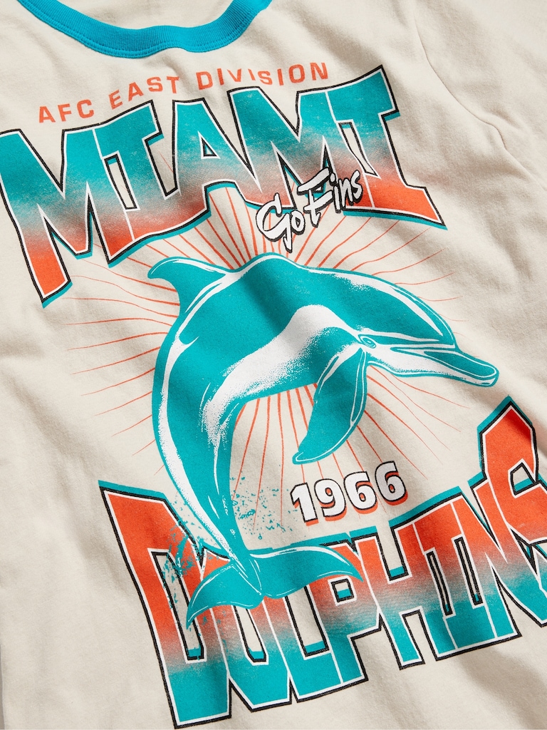 Miami Dolphins EveryWear Crew-Neck Ringer T-Shirt