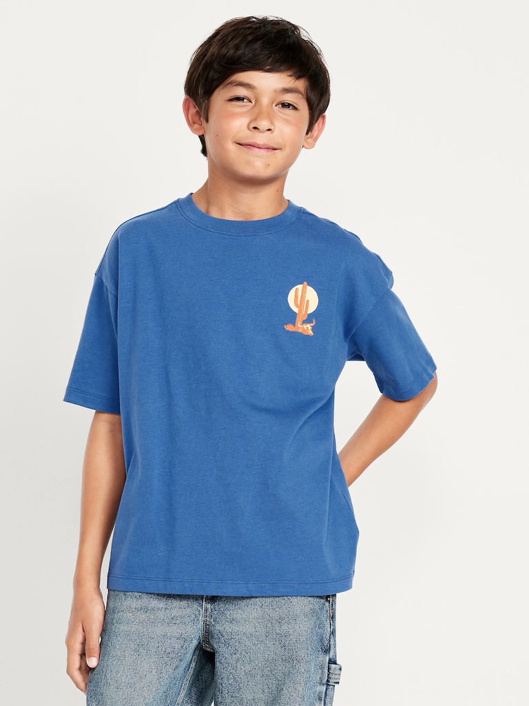 Oversized Short-Sleeve Graphic T-Shirt for Boys