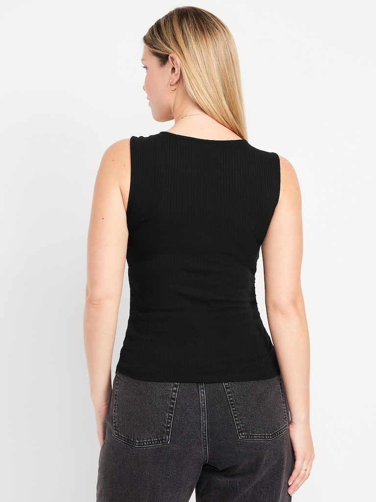 High-Neck Shirred Cropped Top