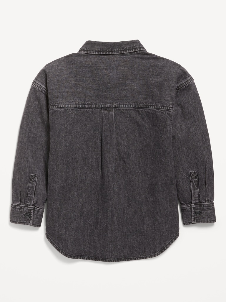 Oversized Pocket Jean Top for Girls
