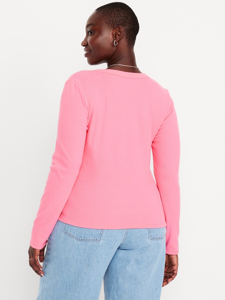 Cozy Snug Long-Sleeve V-Neck T-Shirt