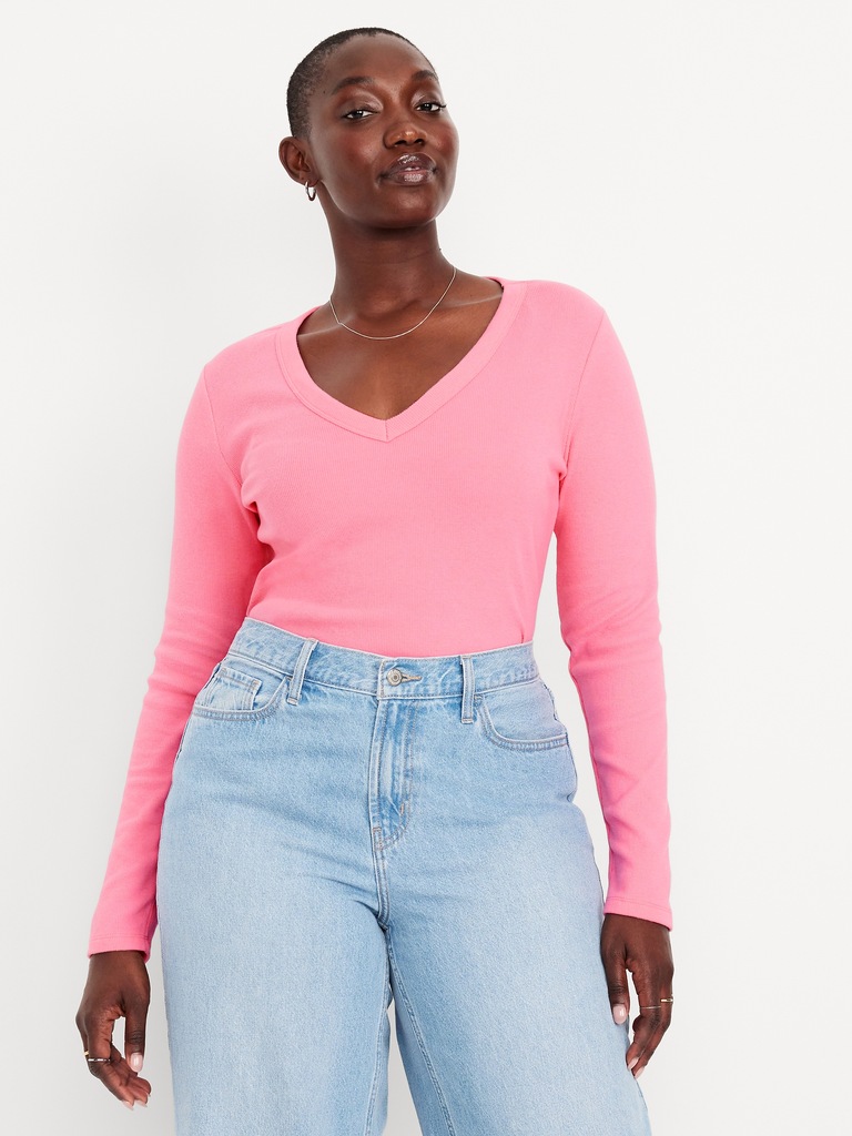 Cozy Snug Long-Sleeve V-Neck T-Shirt