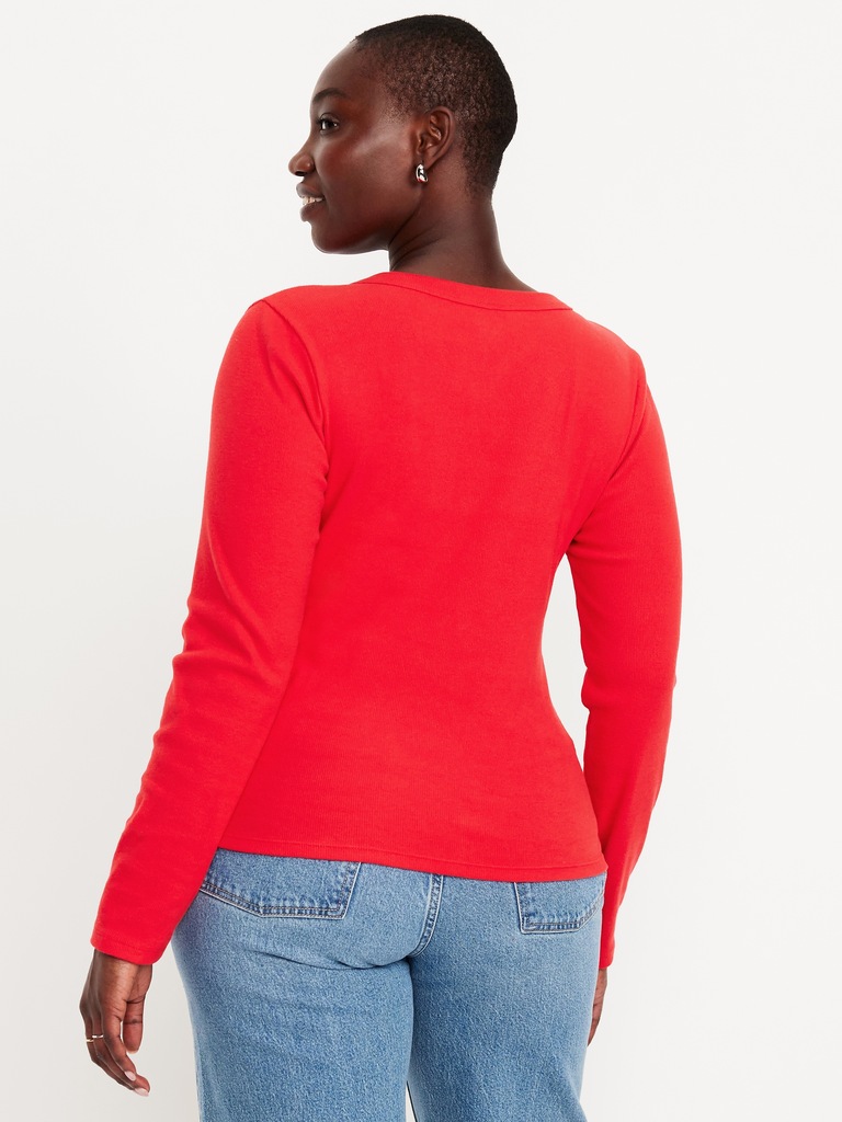 Cozy Snug Long-Sleeve V-Neck T-Shirt