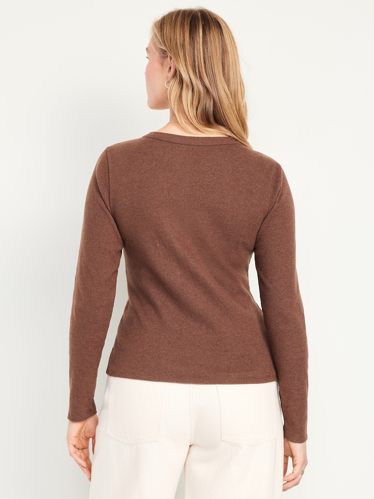 Cozy Snug Long-Sleeve V-Neck T-Shirt