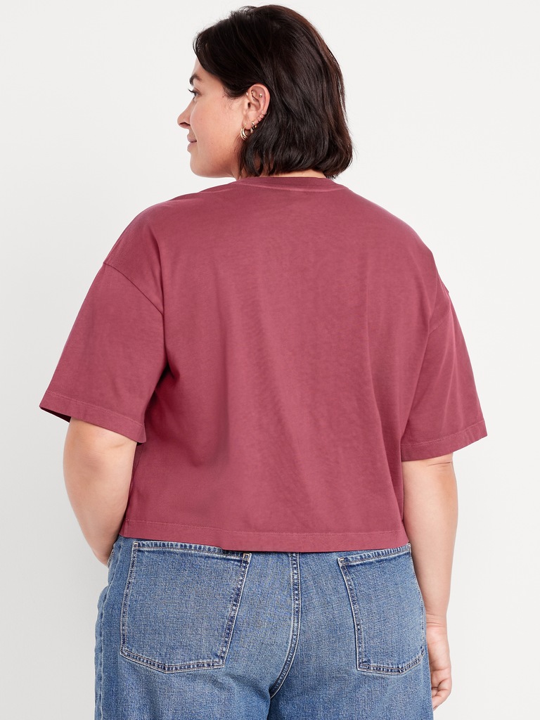 Vintage Crew-Neck Cropped T-Shirt