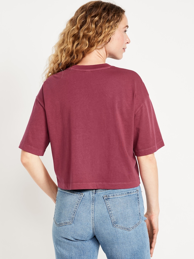 Vintage Crew-Neck Cropped T-Shirt