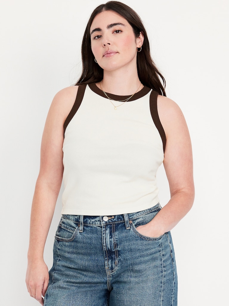 Snug High-Neck Tank Top