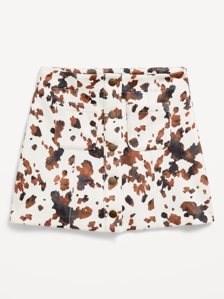 Faux-Suede Button-Front Skirt for Girls