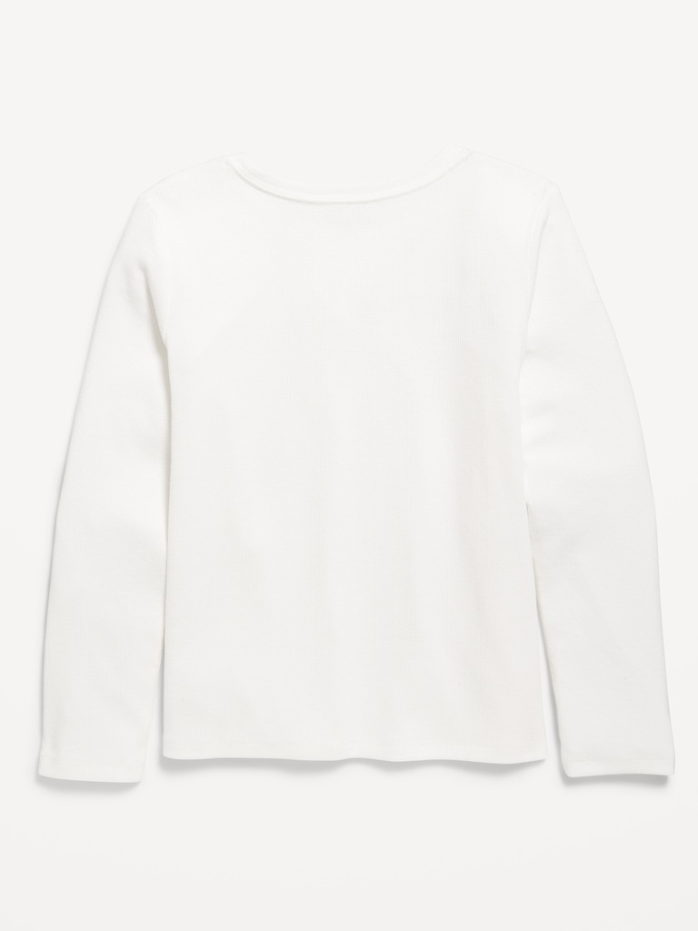 Softest Long-Sleeve Ribbed T-Shirt for Girls