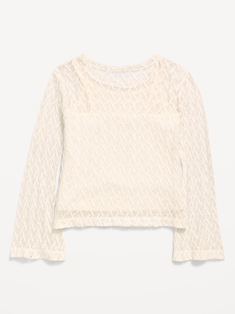 2-In-1 Textured Knit Top for Girls