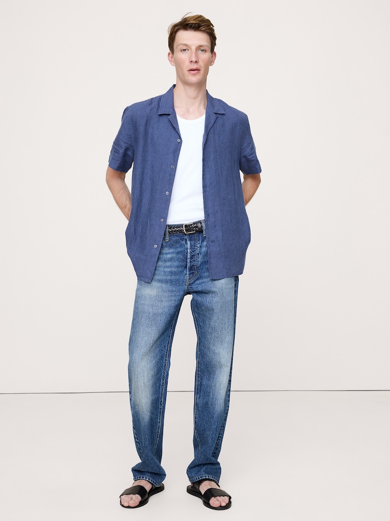 Standard-Fit Linen Resort Shirt