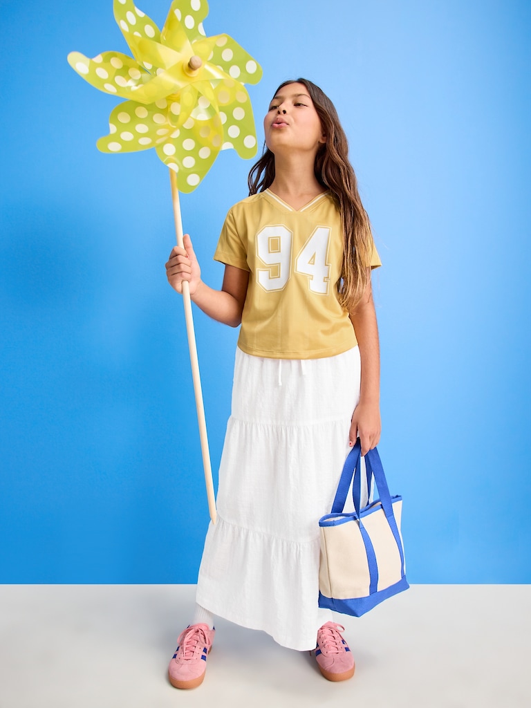 Tiered Swing Midi Skirt for Girls