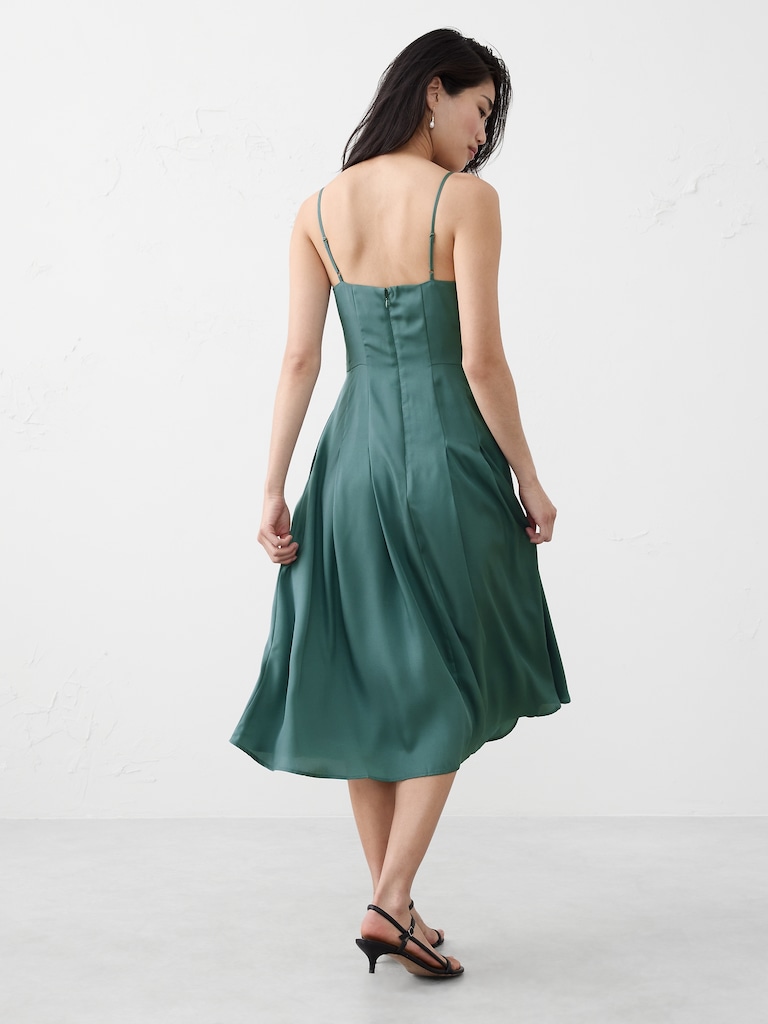 Satin Strappy Midi Dress