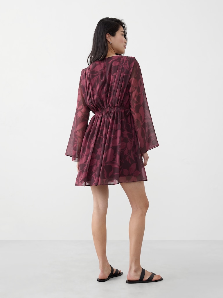 Chiffon Side-Tie Mini Dress