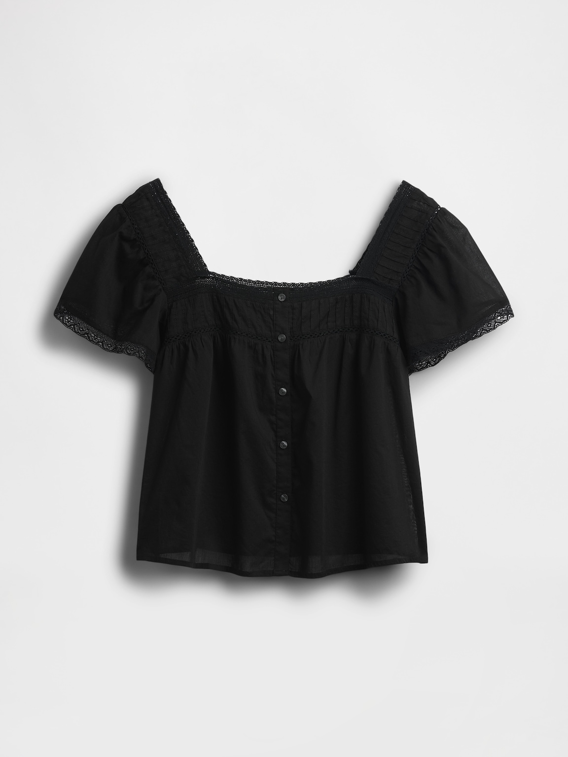 Lace-Trim Square-Neck Top