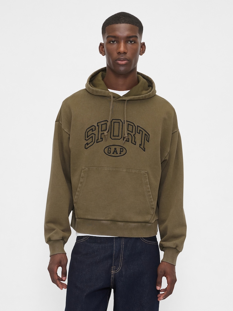 Heavyweight Oversized Crop Logo Hoodie
