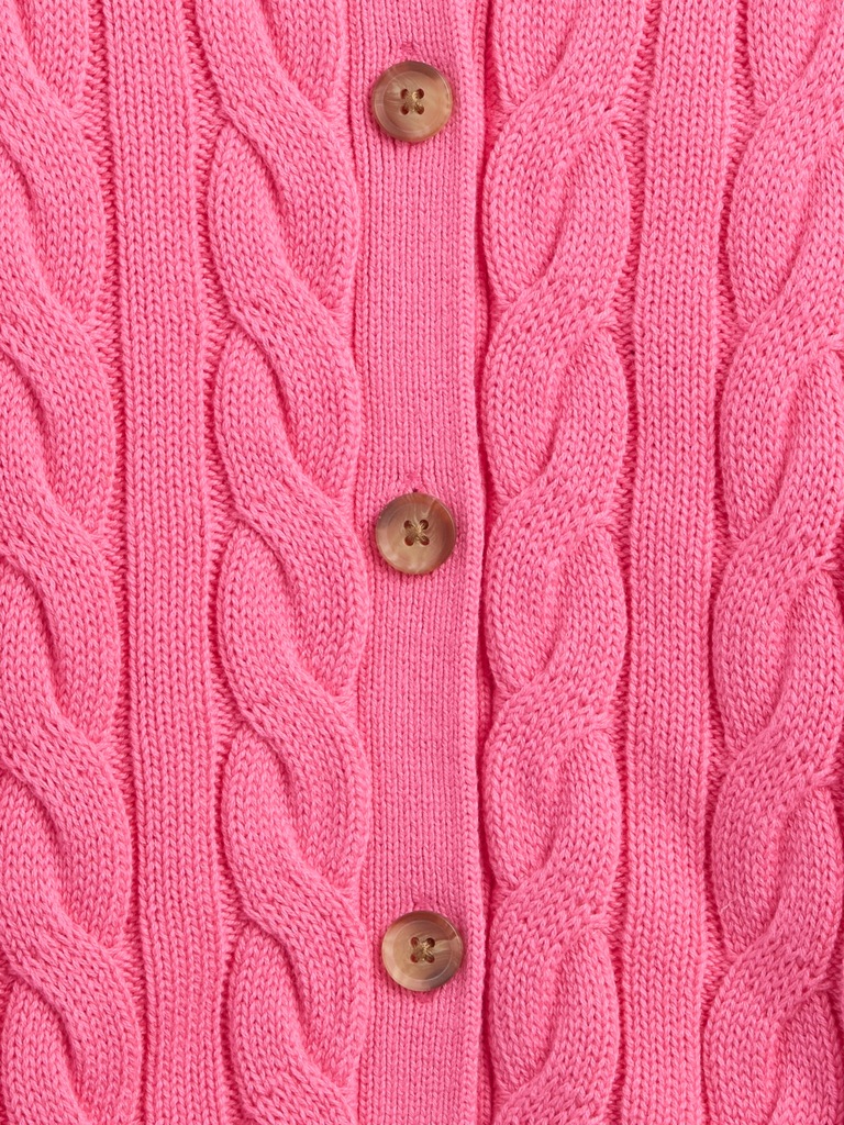 Kids Relaxed Cable-Knit Crewneck Cardigan