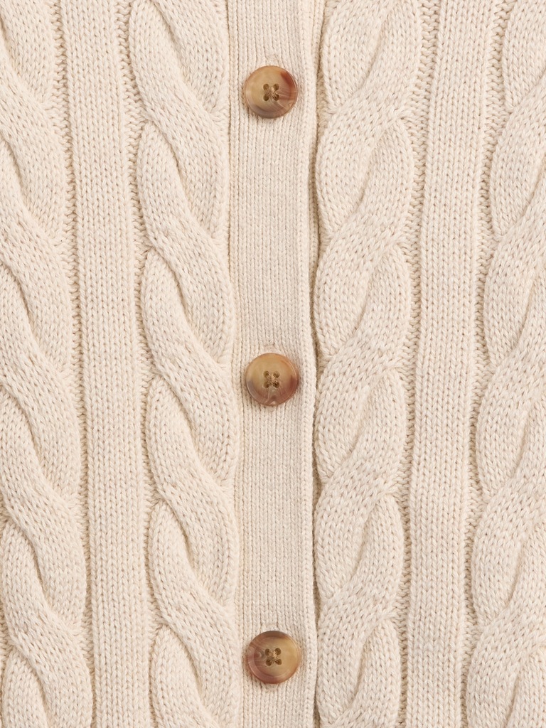 Kids Relaxed Cable-Knit Crewneck Cardigan