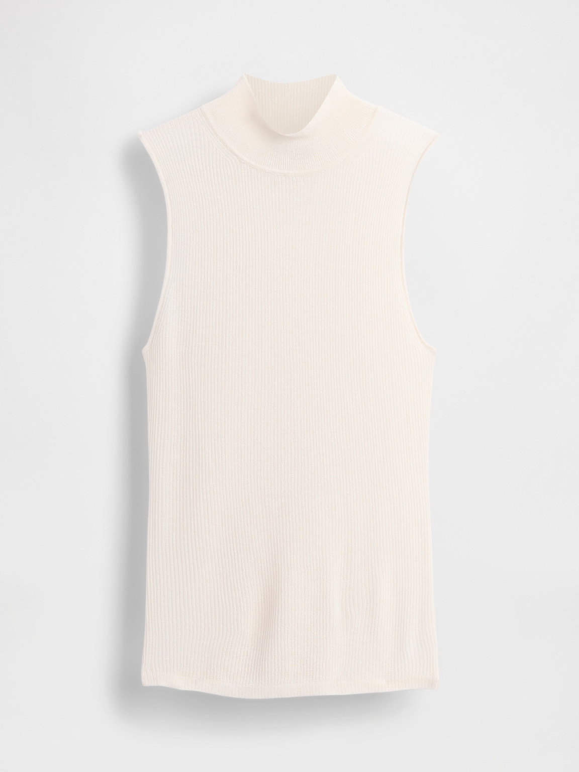 Sheer Rib Mockneck Tank Top