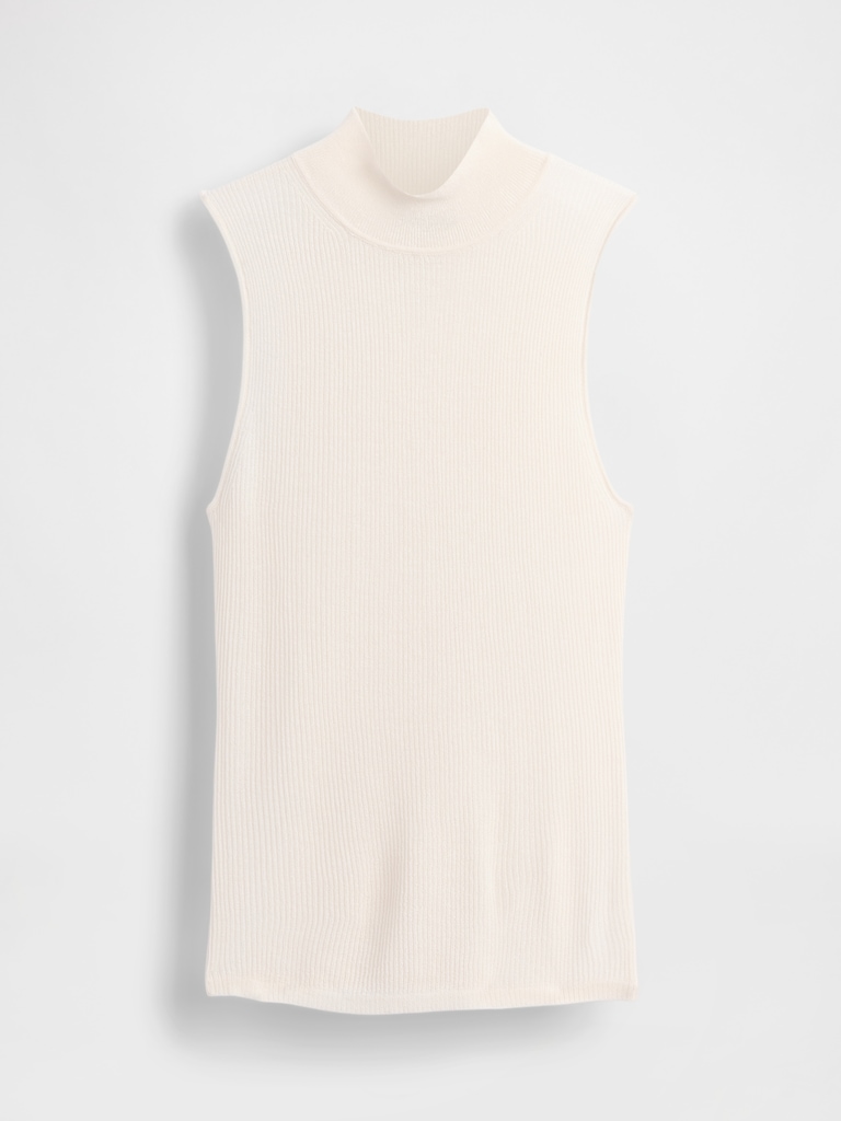 Sheer Rib Mockneck Tank Top