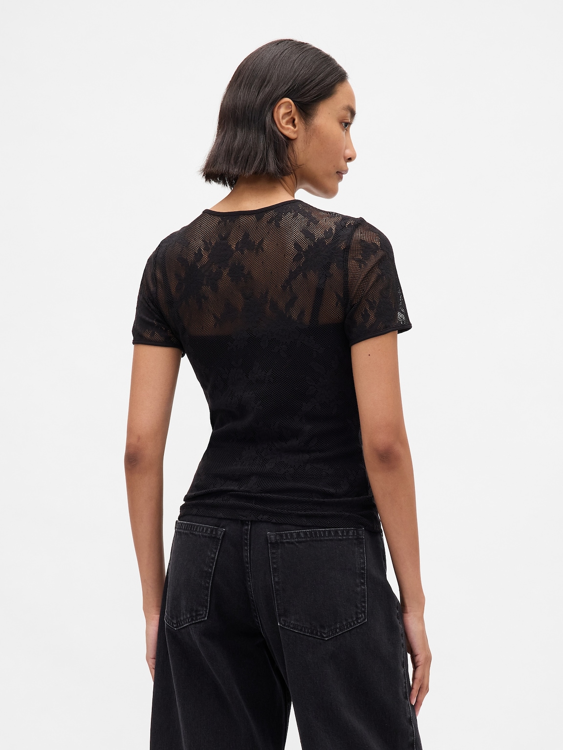 Floral Lace Mesh Top