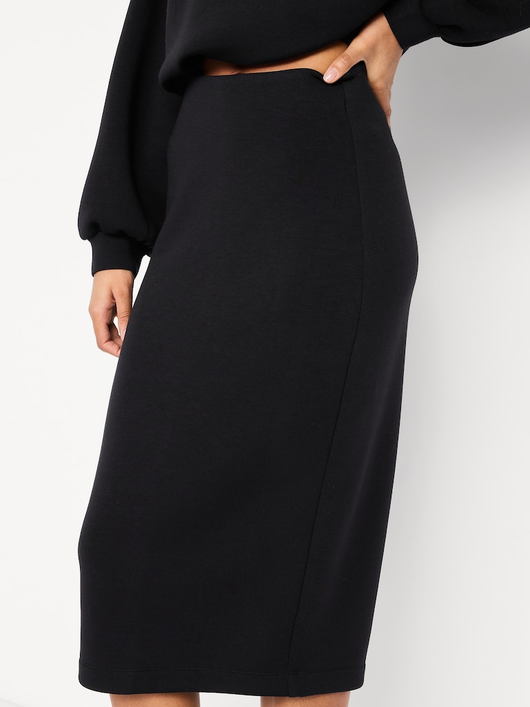 Extra High-Waisted Bounce Fleece Midi Skirt