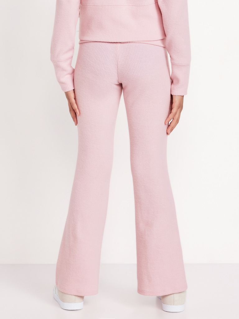 CozePlush Zip Hoodie and Flare-Leg Pants Set for Girls