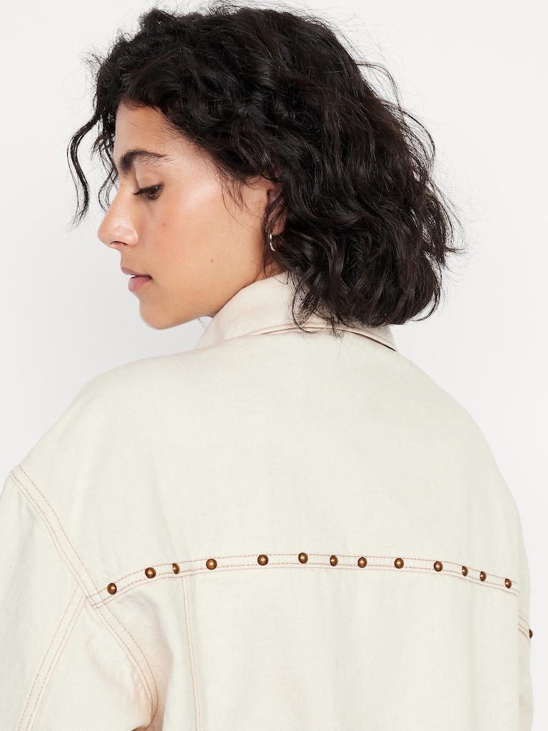 Oversized Studded Jean Jacket