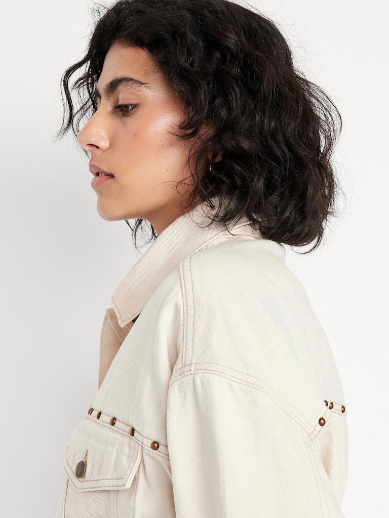 Oversized Studded Jean Jacket