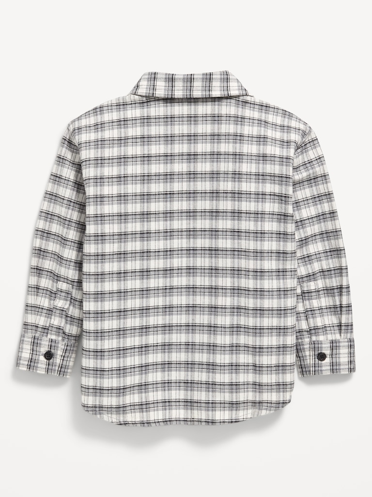 Plaid Flannel Pocket Shirt for Toddler Boys