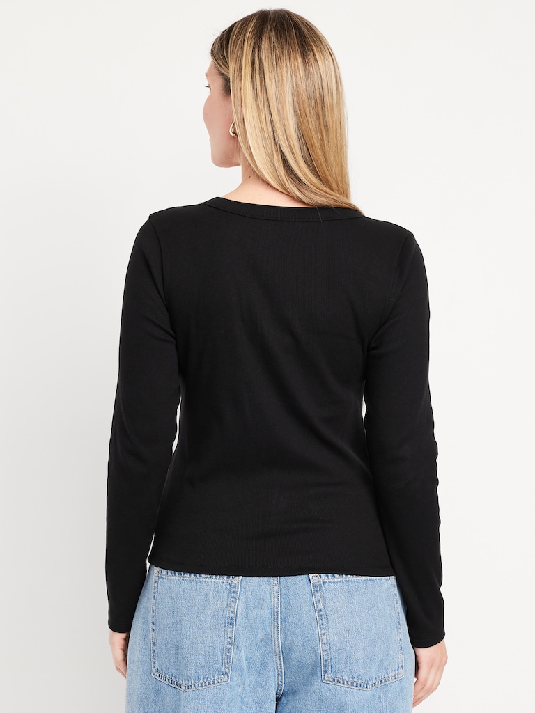 Cozy Snug Long-Sleeve V-Neck T-Shirt