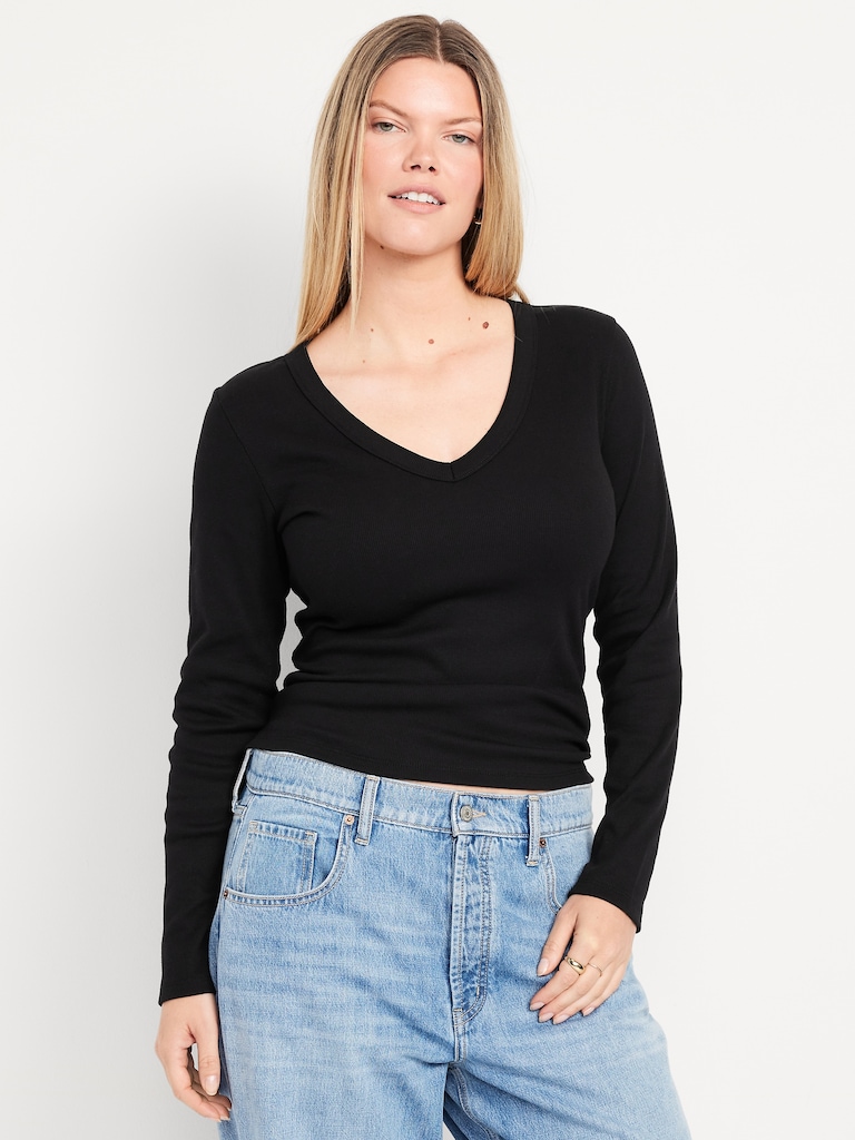 Cozy Snug Long-Sleeve V-Neck T-Shirt