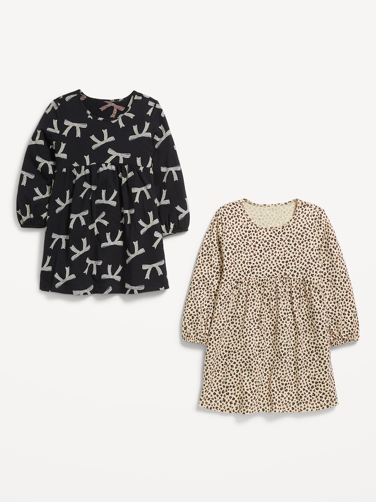 Long-Sleeve Fit and Flare Dress 2-Pack for Toddler Girls