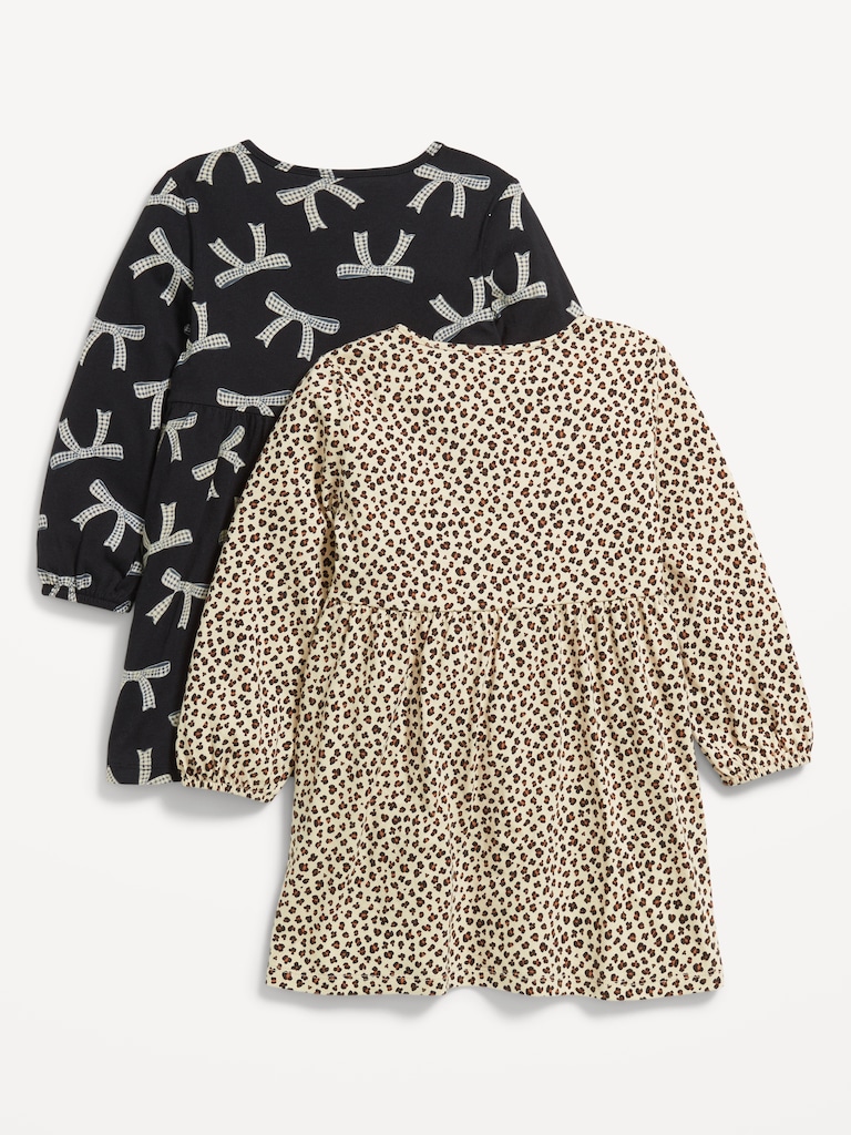 Long-Sleeve Fit and Flare Dress 2-Pack for Toddler Girls