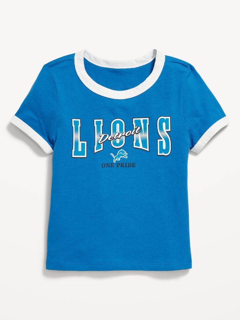 Detroit Lions Fitted Graphic Ringer T-Shirt for Girls
