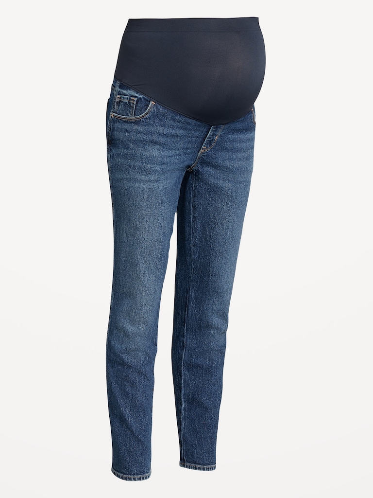 Jean étroit rétro à panneau couvrant de maternité