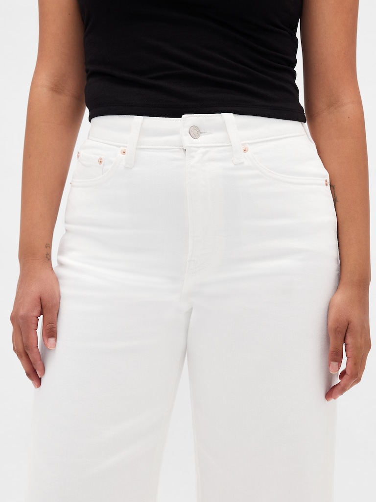 Curvy High Rise Stride Wide-Leg Ankle Jeans